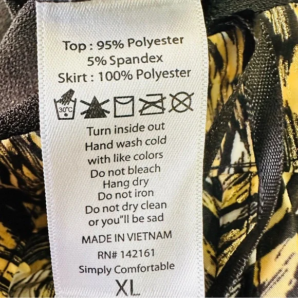 LulaRoe DeAnne Wrap Gold & Black Maxi Pleated Dress Size XL - Picture 7 of 10